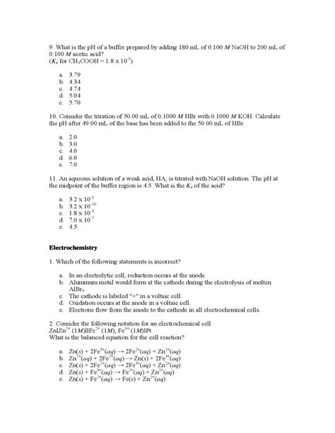 chemistry sat test questions